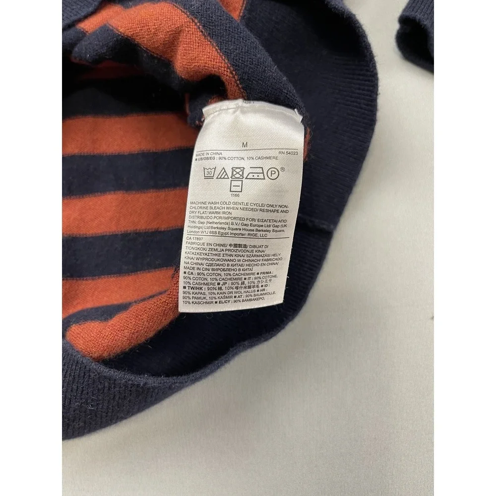 Banana Republic Mens Sweater Medium Striped Cotton‎ Cashmere Grunge Skater Y2K